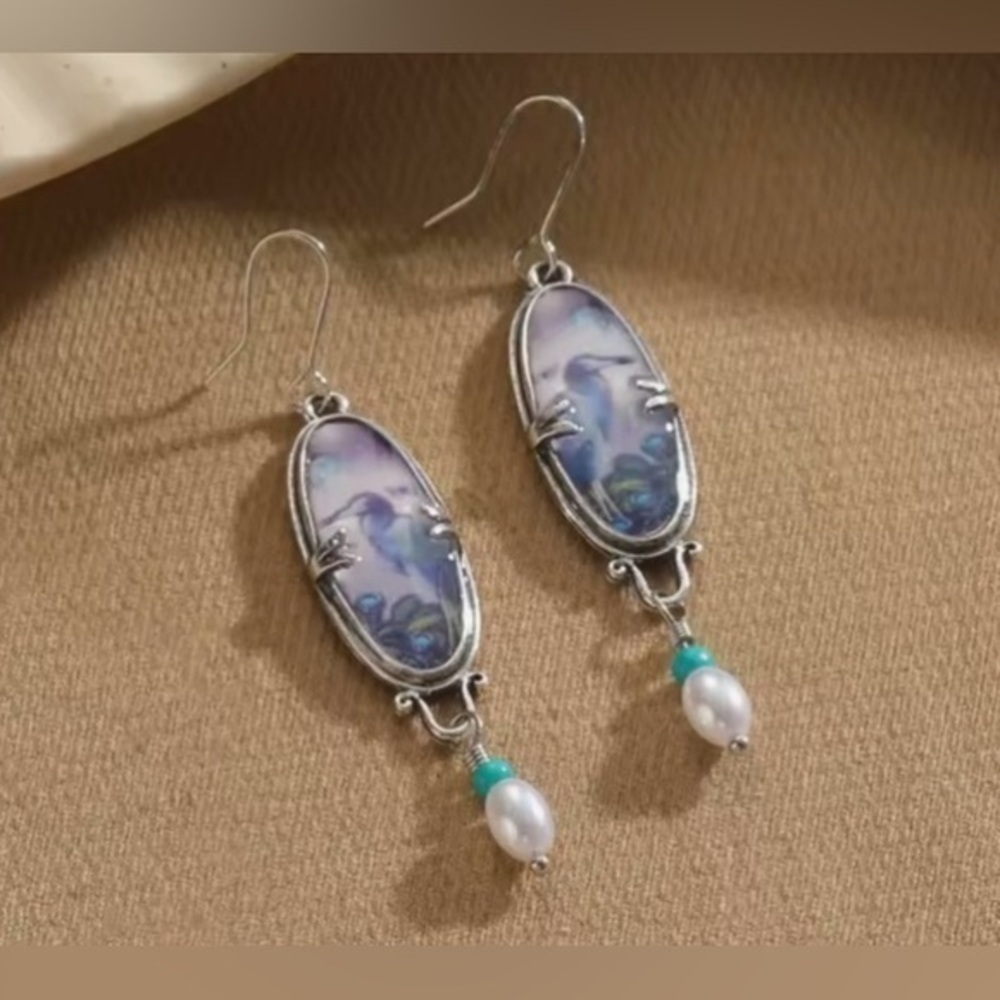 New Silver Pearl Drop Earrings